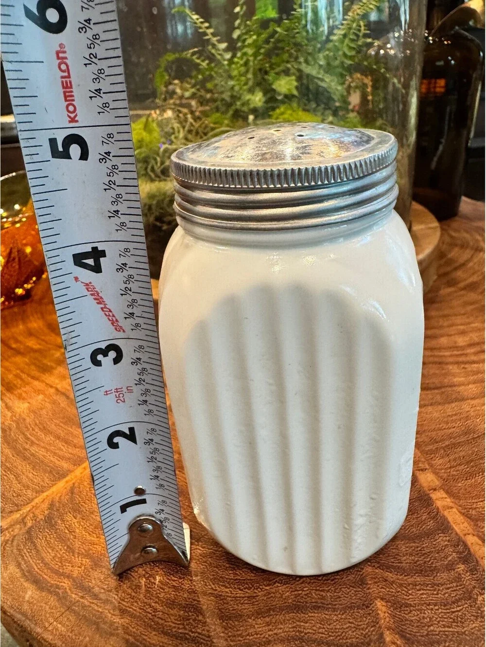 Vintage Anchor Hocking Vitrock Ribbed Milk Glass Range Shaker (1940s)